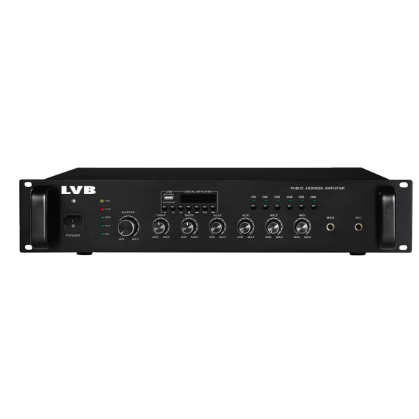 2U带前置/6分区/带MP3合并式广播功率放大器 500W LG-500DMG