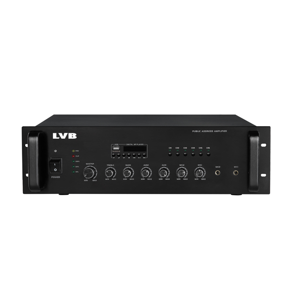 3U带前置 6分区 带MP3合并式广播功率放大器 800W LG-800DMG